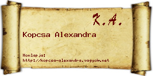 Kopcsa Alexandra névjegykártya