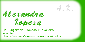 alexandra kopcsa business card